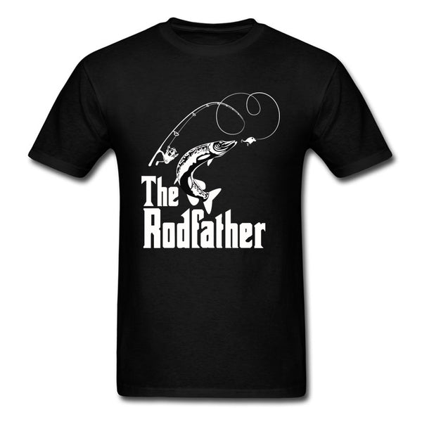 The Rodfather Fish Fisher Crewneck T-Shirt Oversized Ocean Shark Sea Father Tees Lovers Day Tops & Tees Cotton Design Tshirt Men